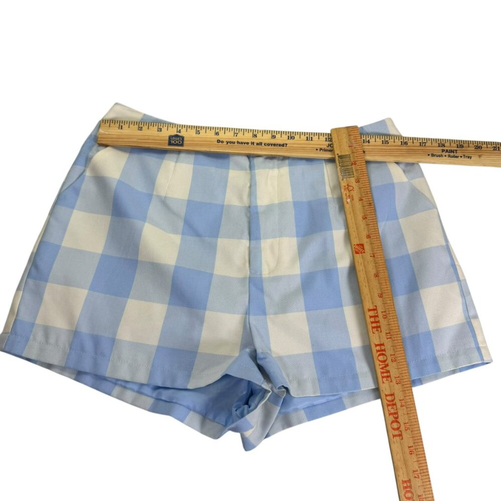 Avec Les Filles Blue Gingham Plaid Tailored Shorts Size Varied NWT | Lined - Picture 6 of 10